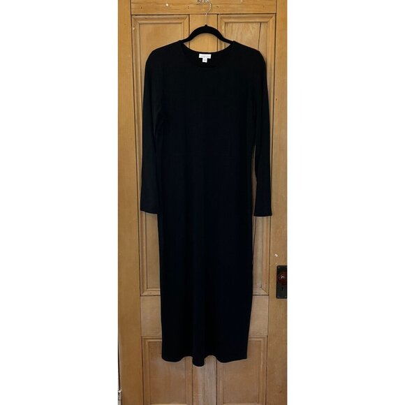 J.Jill Womens Pure Jill Elements Modest Stretch Pima Dress Medium Black SP EXC - Picture 2 of 11